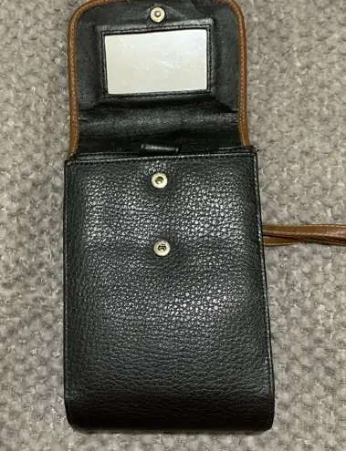 Black crossbody bag with removable/adjustable brown strap GUC