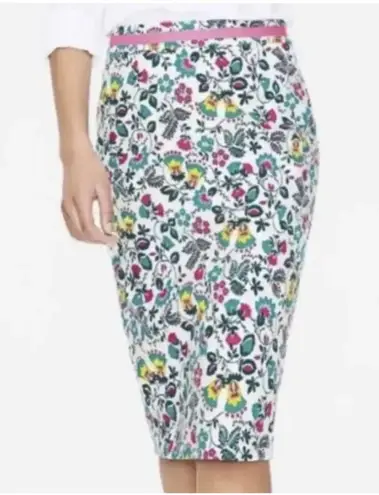 Boden Floral Pencil Skirt in Ivory Exotic Garden White Size 6