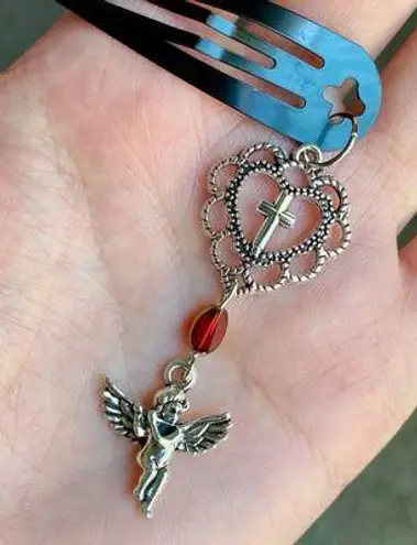 Handmade vintage antique goth grunge style fairy angel dangle hair clip 👼❤️🫶