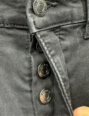 Sofia Vergara Sophia Vergara Black High Rise Button Fly Destructed Denim Slim Fit Jeans Size 4