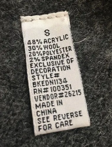 BKE The Buckle Wool Hoodie Gray Small Sequins Trim