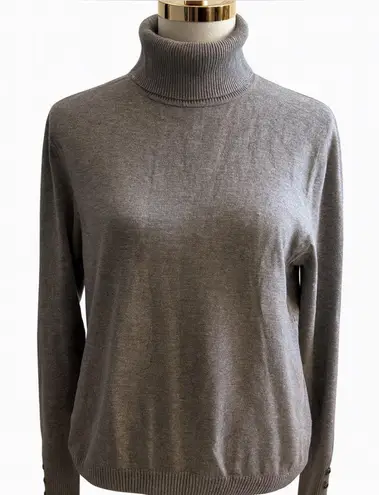 Joseph A Classic Light Gray Turtleneck Sweater – Size XL – Slimming Fit - Image 1