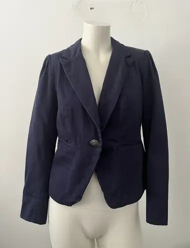 British Khaki Navy Blazer S One Button Preppy Minimalist Preppy Academic Nerd