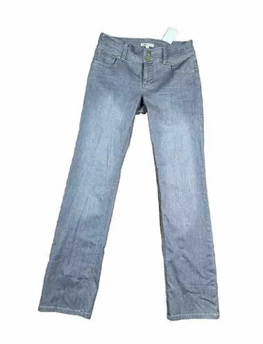 CAbi  Jeans  /Style 332 Lou Lou Gray Jean Size 8 Dbl Button Closure Straight Leg‎