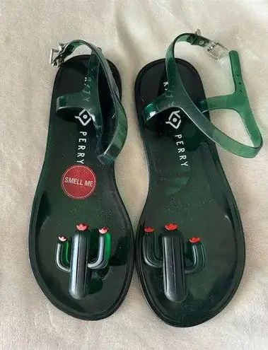 Katy Perry Women's Green Cactus Scented Jelly Sandals Size 8