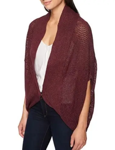 prAna Lima Cocoon Knit Shawl Short Sleeve Cardigan Sweater Purple Red Size XS