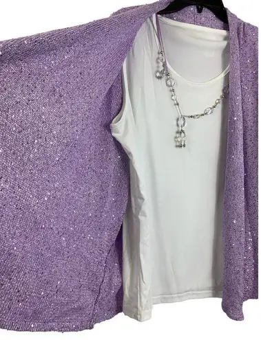 Alfred Dunner Women's Casual Lilac & White Tank & Cardigan