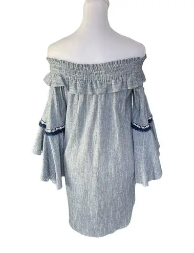 MISA Los Angeles - Vanessa Denim
Chambray Off Shoulder Dress Sz XS
