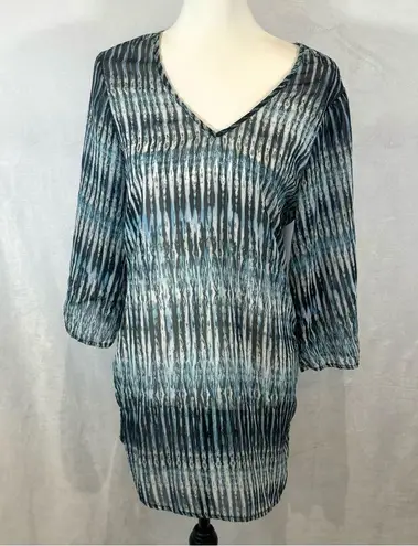 Bar III Indigo ocean blue and black coverup or tunic size small