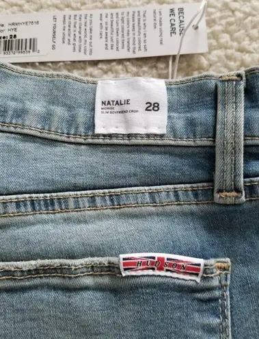 Hudson Jeans Hudson Natalie Midrise Slim Boyfriend Crop Honey Bee Blue Jeans WOMENS SIZE 28