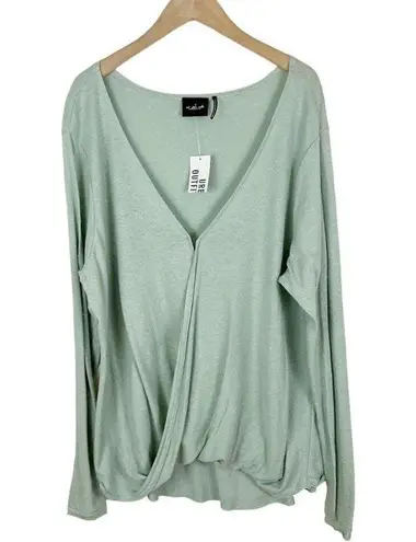 Urban Outfitters NWT  Out From Under Callie Draped Surplice Top Green Size Large