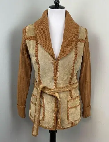 Vintage 70’s Suede Leather and Knit Jacket Small