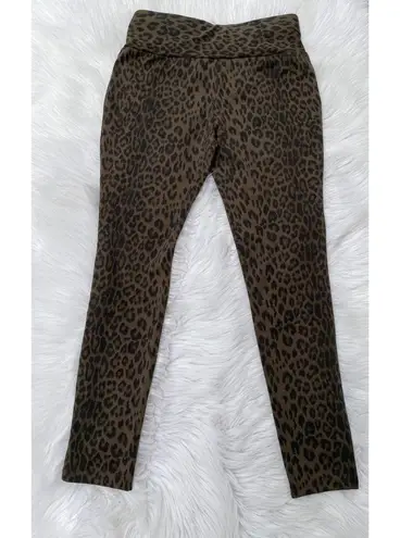 Carmen Marc Valvo NWT Olive Leopard Print Leggings