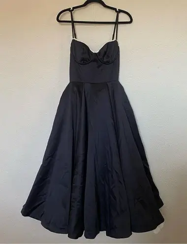 House Of CB  XS D-DD 'Mademoiselle' Black Satin Tulle Midi Dress NWOT