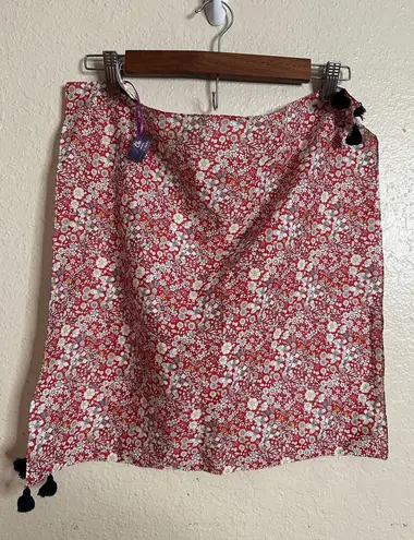 J.Crew Liberty Fabrics Square Handkerchief in June's Meadow Red White NWT