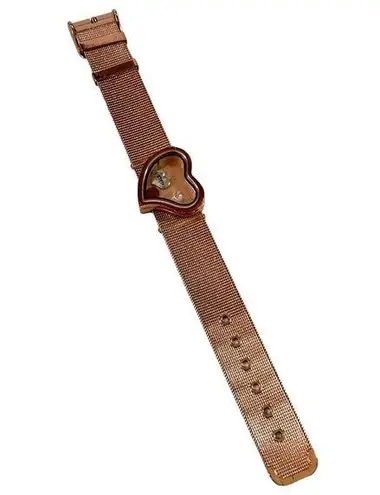 ROSE Gold Heart Locket Bracelet Watch Style Band Sister Charms Pink