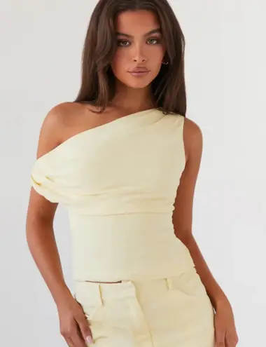 Peppermayo butter Yellow Top off the shoulder