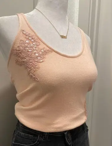 Jenny Yoo NWT Light Pink Cropped Sweater Tank Top Blouse - S