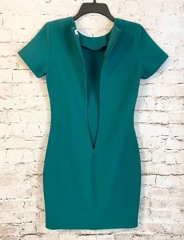 Likely  Green Ver Manhattan Smooth Slim Short Sleeve Mini Dress Bodycon Size 4