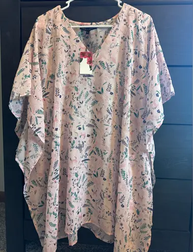 New America & Beyond Pink Unicorn Print Cover Up Kimono 🦄 🌴 Size M thumbnail 1