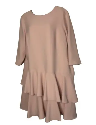 Eliza J Blush Pink Tiered Ruffle mini Dress Size 16W party cocktail date night