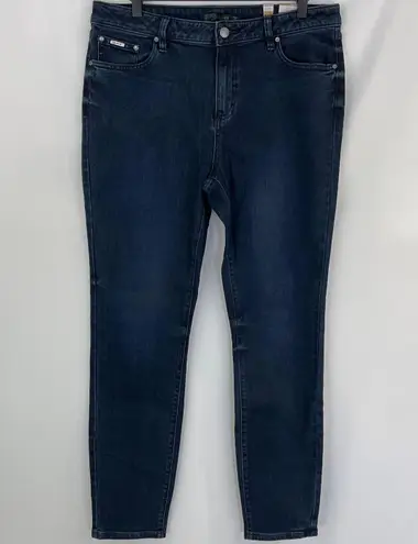 prAna New  Sienna Skinny Jeans Mid Rise Stretch Denim Deep Blue Size 14 / Size 32