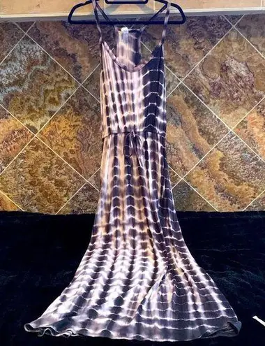 7th Ray CHARCOAL TIE DYE CAMI CASUAL MAXI DRESS FULL LENGTH LONG WOMENS Small