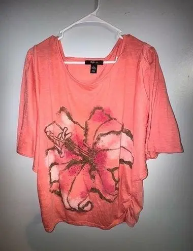 Style & Co  embellished peach colored tee size XL.