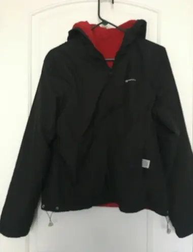 Champion  Women's Active Print Full Zip Jacket Coat Size Small Black Red - Image 1