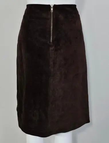 Gap  Y2K Chocolate Suede Leather Pencil Skirt Size 6