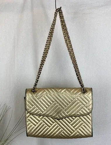 Hilary Radley Rebecca Minkoff Gold Quilted Chain Shoulder Handbag