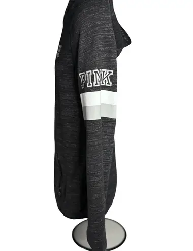 PINK - Victoria's Secret PINK by Victoria’s Secret Hoodie Small Black Heather Zip Up Logo Sweatshirt
