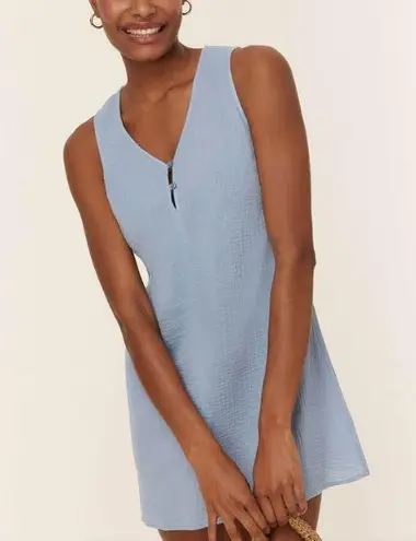 ANDIE Swim The Frades Cotton Gauze Mini Dress Size Large Blue