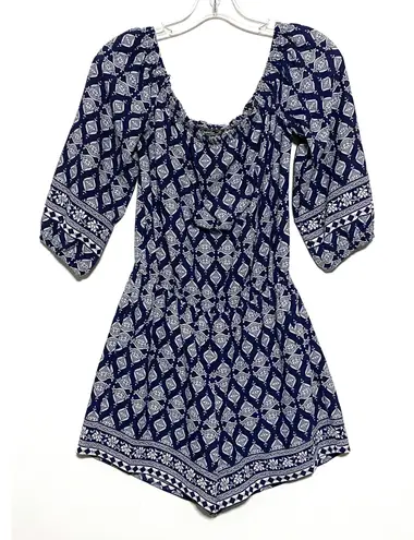 Rebecca B Blue White Romper One Piece Womens 2 Coastal Nautical Preppy Boho