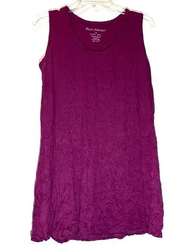 Pleats Collection Magenta Sleeveless Top Small