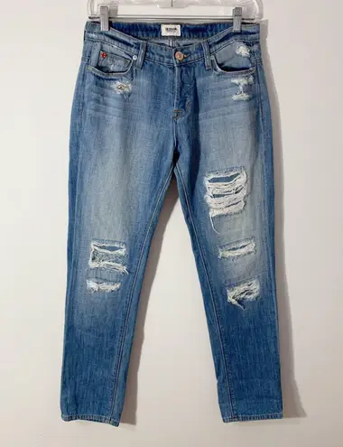 Hudson Leigh Distressed Boyfriend Button Fly Jeans