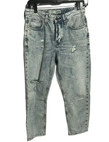 Top Shop Moto Petite Distressed Cropped Jeans