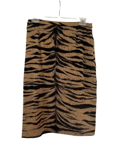 Moschino Cheap and Chic Tan Black Tiger Print Pencil Skirt – Size 8 (IT 42)