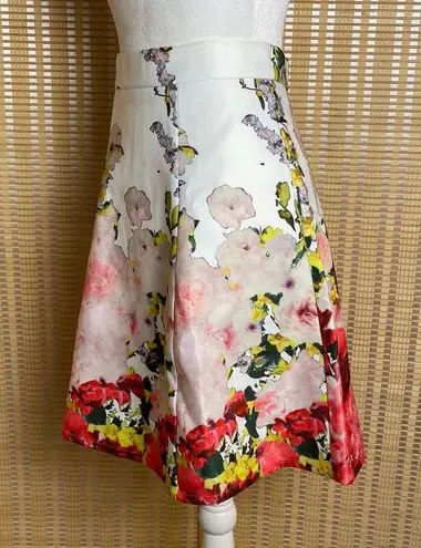 NIKIBIKI | White Floral Flared Pleated Skirt