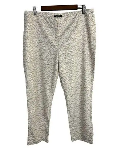 Nic+Zoe Womens size 16 Abstract Print Cream Cropped Trouser Pants