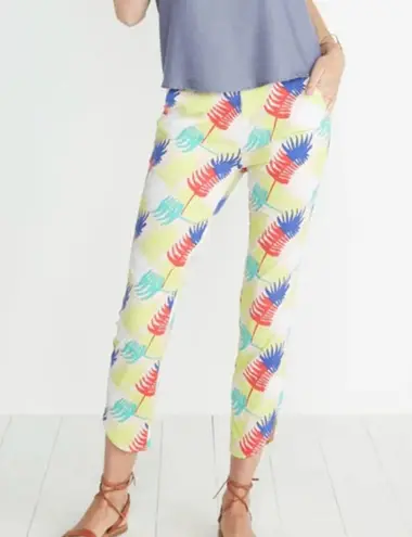 Marine layer Allison Casual Pants Tropical Leaf Print Multicolor Yellow M NWT