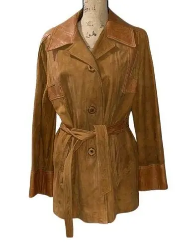 Napa Y Ante Skin Gear Fully Lined 100% Leather Jacket size 16 Brown