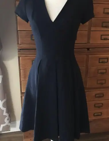 Emporio Armani Emma Seamed V-Neck Navy Blue Minidress size 36
