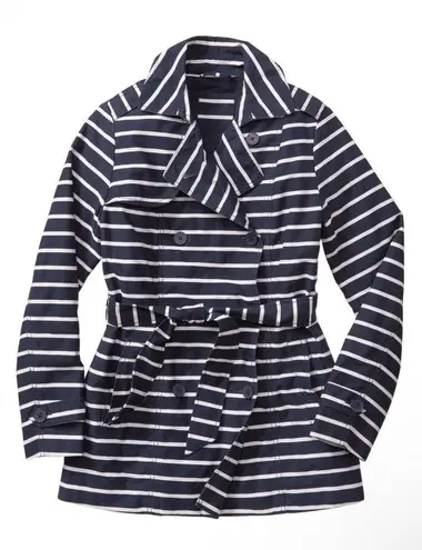 Gap Factory stripe trench blue and white women’s size large
