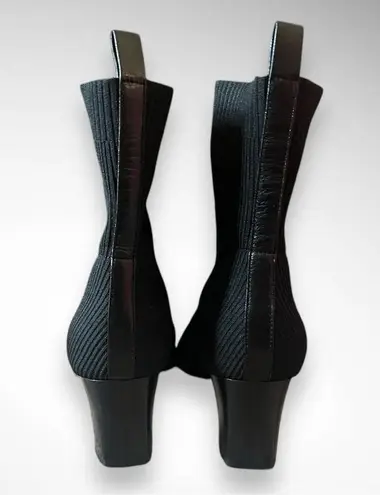 L'AMOUR DES PIEDS Picarus Black Stretch Knit Bootie With Heel Size 7 | EUC