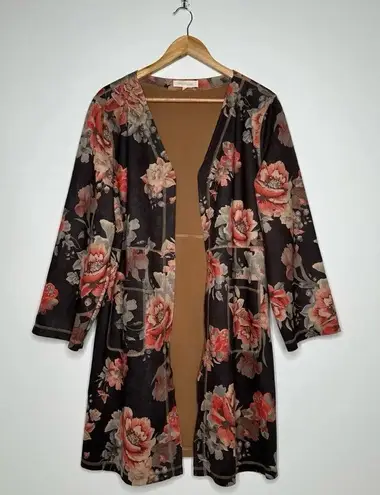 Solitaire x Anthropologie NEW!! Monarc Rose Open Front Duster Kimono Size XL