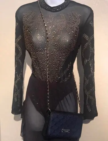 sequin mesh bodysuit Gold