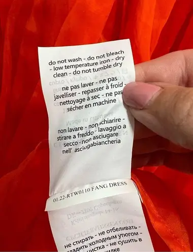 Cecilie Bahnsen Fang Draped Open Back Sleeveless Midi Dress Orange