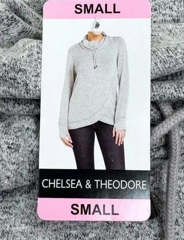 Chelsea & Theodore Set of 2 Size S Sweaters Pink Gray Cowl Neck Cozy Tops Soft