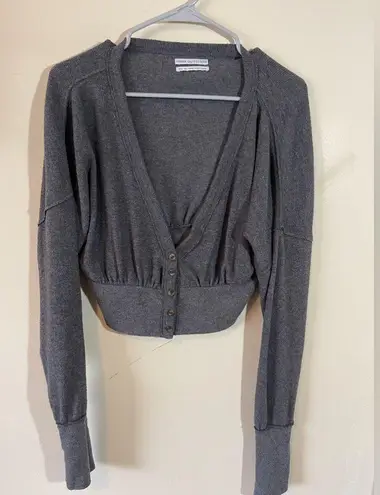 Urban Outfitters Gray Cropped Cardigan with front buttons SZ M